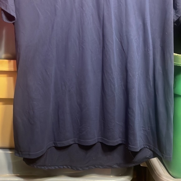 NIKE Running Dri Fit Dark Purple/Blue Workout Athletic Short Sleeve Tee - Picture 3 of 12